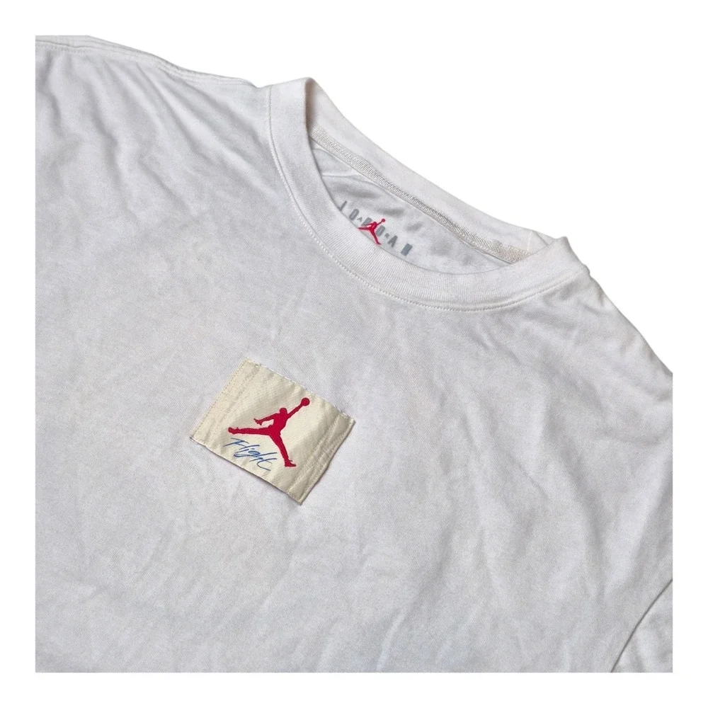 Nike Air Jordan Men's M Flight Club Two18 Detroit Graphic T Shirt White Cotton